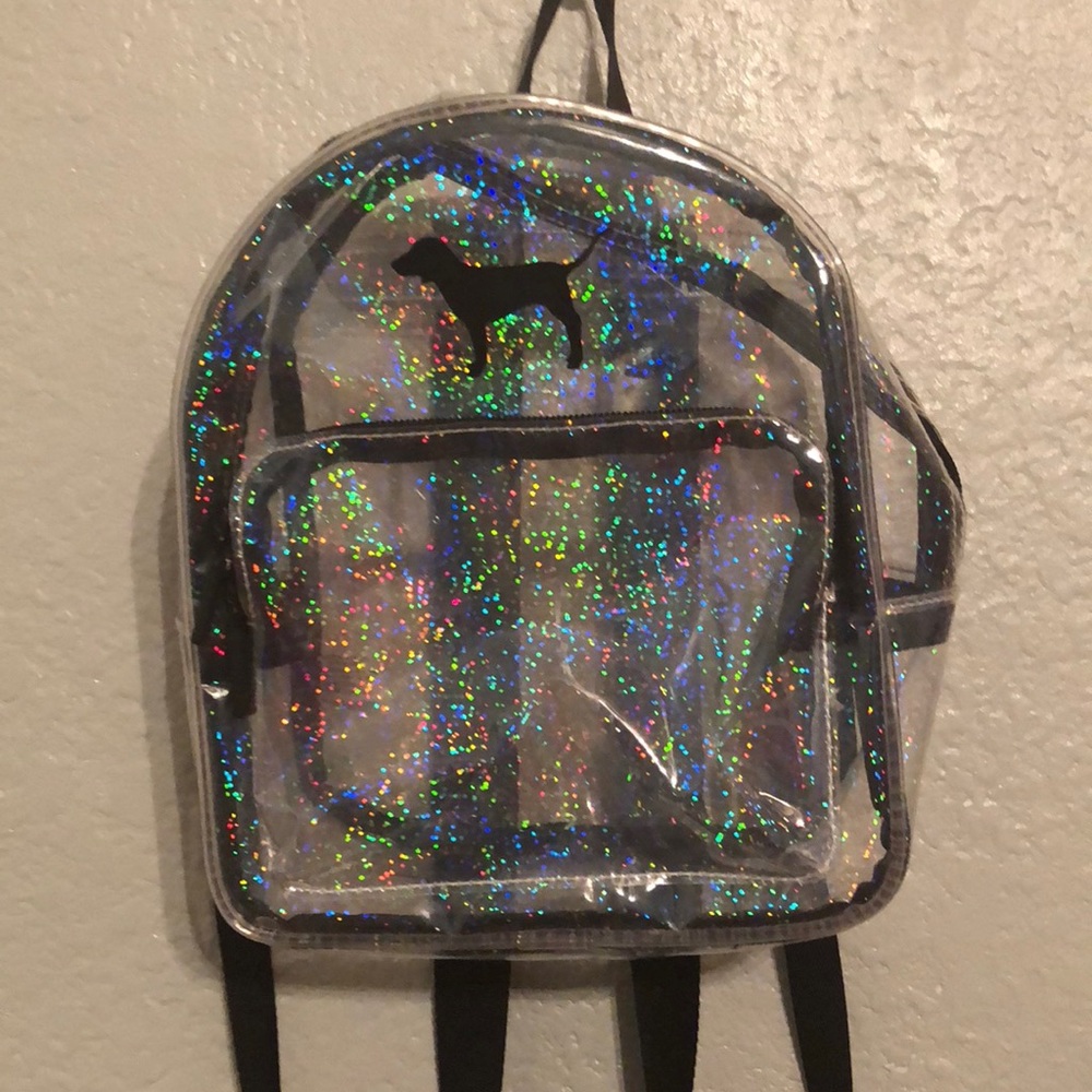 Pink mini backpack clear